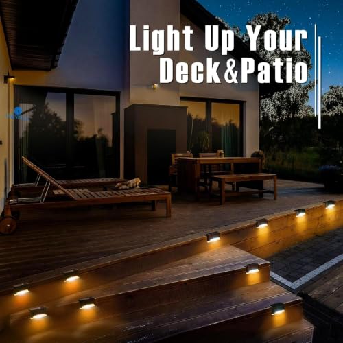 Image of Solar Step Light Outdoor LED Stair Lighting Black Pack of 4