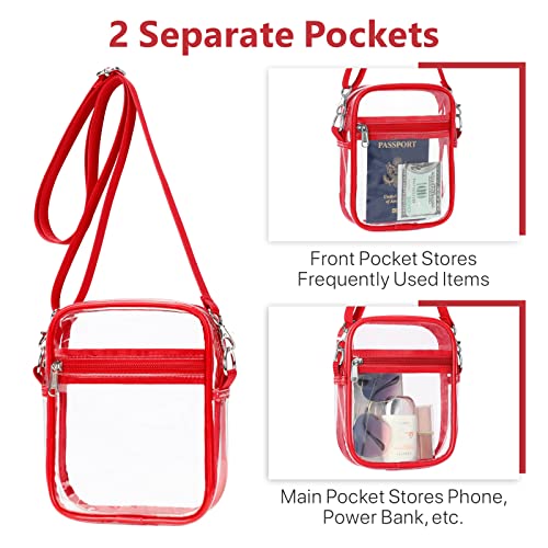 Image of PACKISM Clear Bag for Stadium Events - Clear Purses for Women Transparent Crossbody Messenger Bag for Concerts Game Day
