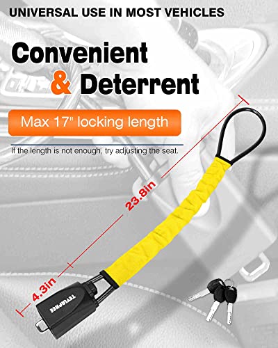 image for Tevlaphee Steering Wheel Lock Seat Belt Lock Universal Anti Theft Car 