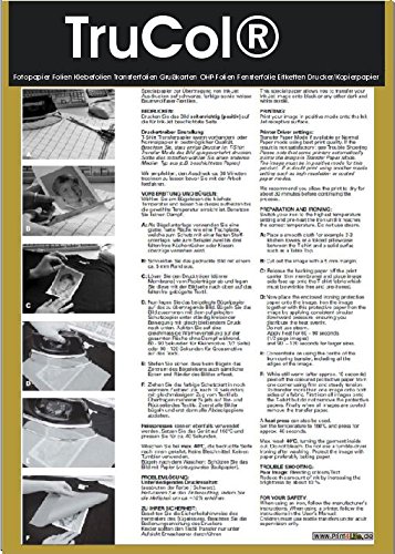 25 x A3 biała folia transferowa, papier transferowy, specjalny papier do drukowania na czarnych, kolorowych i białych koszulkach z drukarką Ink Jet. Czapki baseballowe i inne bawełniane tkaniny