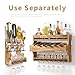lulusowill Wood Wine Rack Wall Mounted, Liquor Bottle Display Shelf for The Home Bar,Wine and Liquor Wall Rack with Glass Holder,Rustic Bar Shelves with 4-Bottle Whiskey Liquor Dispenser