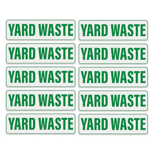 Anobell 10 Pack Yard Waste Sticker 10 3 Inch Self-Adhesive Vinyl Recycle Yard Debris Stickers Waterproof Trash Decals for Trash Cans Garbage Bins Recycle Containers