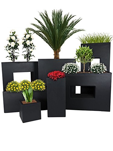 Preisvergleich Produktbild Pflanzwerk® Pflanzkübel Tower Anthrazit 60x28x28cm *Frostbeständiger Blumenkübel* *UV-Schutz* *Qualitätsware*