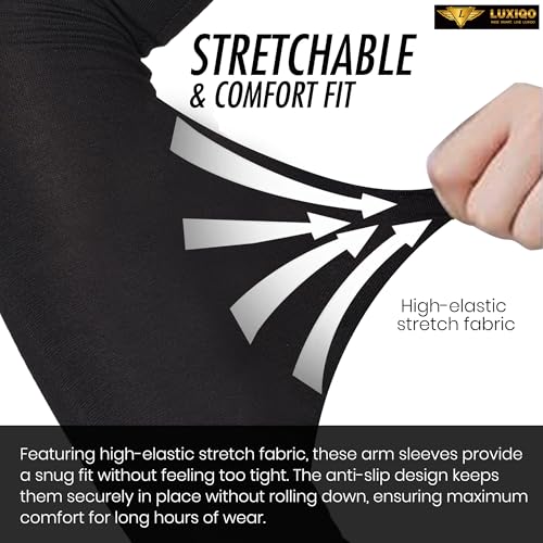 Image of Osmo Fabric Arm Sleeves With Thumb Extension for Men & Women | SPF 50+Sun Protection | Breathable Compression Arm Sleeves with Thumb Hole for Running,Cycling,Gym & Driving