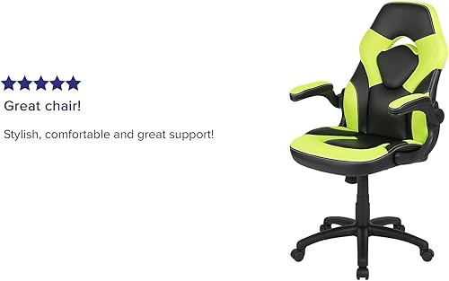 Miniatura 94 de Flash Furniture X10 - Silla giratoria de policarbonato ergonómica y ajustable con apoyabrazos abatibles; para videojuegos, juegos de carreras,