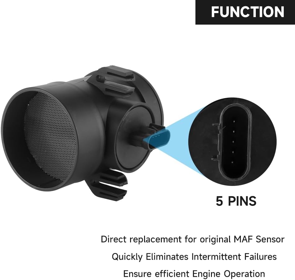 Mass Air Flow Sensor Meter Sensor MAF Sensor - Compatible for Chevrolet Express 1500/2500/3500 2003-2015 for GMC Savana 1500/2500/3500 2003-2015 - Replace Part 15926193