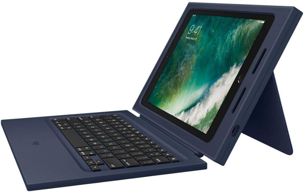 Rugged Protection Combo Keyboard and Folio Case for iPad 9.7 (5th Gen) / (6th Gen) - Bulk Packaging - Navy Blue
