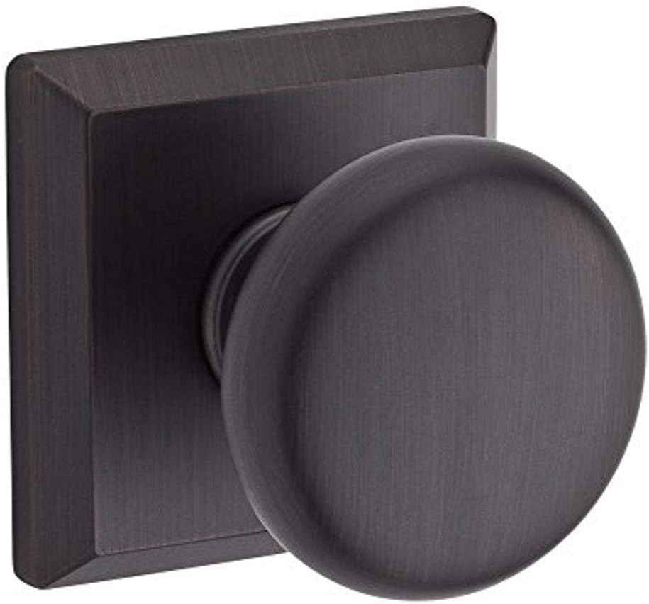 Baldwin PSROUTSR003 Reserve Passage Round with Traditional Square Rose in Lifetime Brass Finish