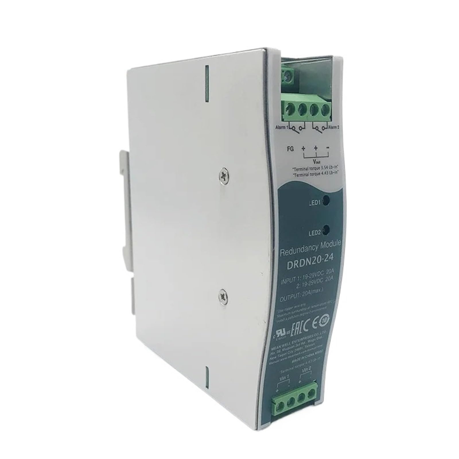 Modulo di ridondanza su guida DIN, alimentatore da 24 V, serie DRDN20, 1 pezzo, DC 12 V, 24 V, 48 V, 30 A (DRDN20-24V)