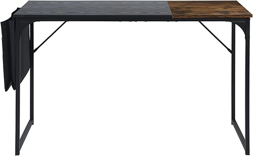 Homy Casa Inc Escritorio para computadora de 47 pulgadas, mesa de estudio con una bolsa de almacenamiento, ahorro de espacio para oficina en casa,