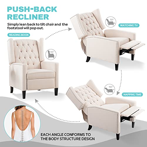 Sillón moderno reclinable blanco miniatura 3