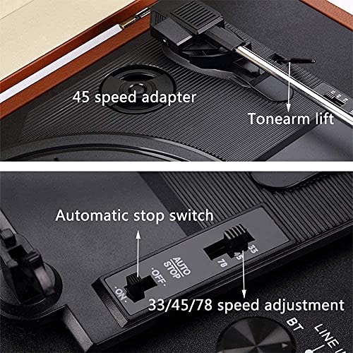 WENQJ Bagagerie Portable Gramophone Vinyl Record Player Bluetooth 5.0 Turntable 33 45 78RPM 3 Vitesses rétro avec 2 Haut… - Les Beatles, Paul McCartney, John Lennon, RIngo Starr, George Harrison WENQJ Bagagerie Portable Gramophone Vinyl Record Player Bluetooth 5.0 Turntable 33 45 78RPM 3 Vitesses rétro avec 2 Haut… – Image 5