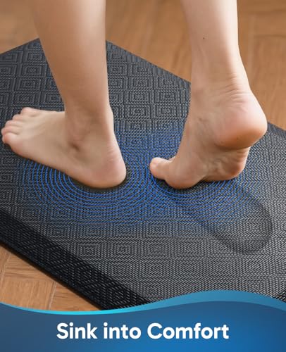 Image of Ophanie Kitchen Mats for Floor, 1 /2 inch Thick, 20x32 Anti Fatigue Cushioned Mat with 99+ Pairs of Anti-Slip Bottom Ridges,Kitchen Rugs,Waterproof,Comfort Ergonomic Standing Mat for Office,Home,Sink