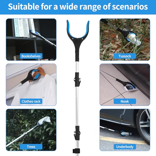 Palo plegable de 3 secciones para recoger objetos del suelo sin agacharse 6
