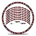 Finest Folia 16-teiliges Set Felgenrandaufkleber Sticker für Fahrrad Felgen im Camouflage Design Komplett Set für 27" 29" für Ebike Rennrad Mountainbike MTB Laufrad (Hexagon rot, Glanz)