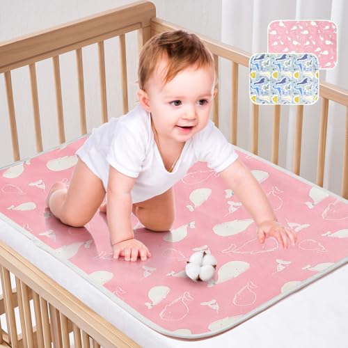 Coussinet de changement de couche bébé lavable Maveek lot de 2 tapis imperméables rose jaune