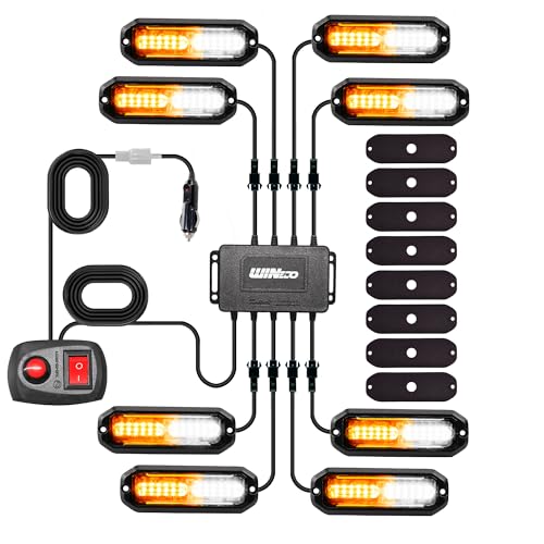 WINECO 8PC Amber White Strobe Kit
