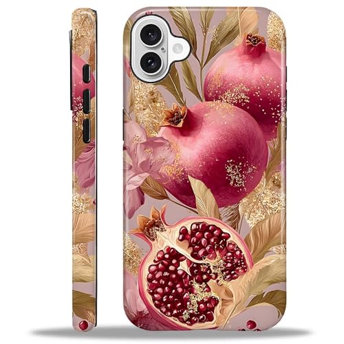Coque iPhone 16 antichoc silicone et PC rigide motif grenade rose - ZHEGAILIAN