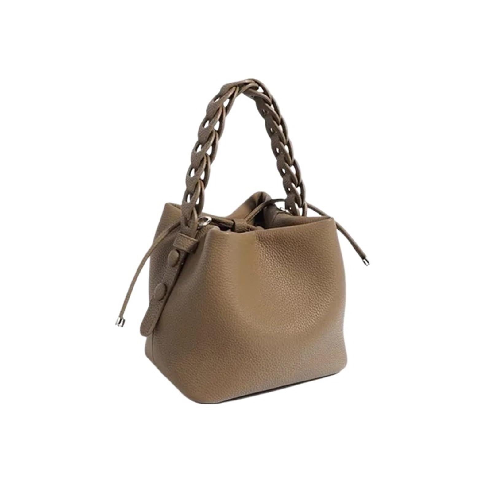 Elegante bolso de mano tipo cubo piel auténtica, versátil, for ir al trabajo, bandolera un solo hombro for mujer Para Viajes Compras Trabajo Citas