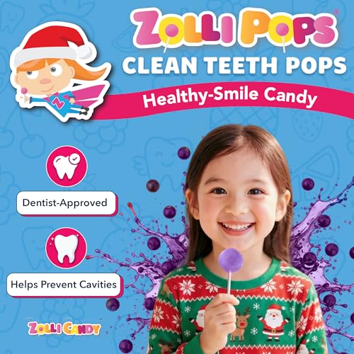 Zollipops Elderberry Lollipops, Sugar Free Candy with Xylitol, Dye-Free Lollipops - Keto & Diabetic-Friendly, Dentist-Approved Treats for Kids (Natural Elderberry Flavor, 8 oz) - Thumbnail 2