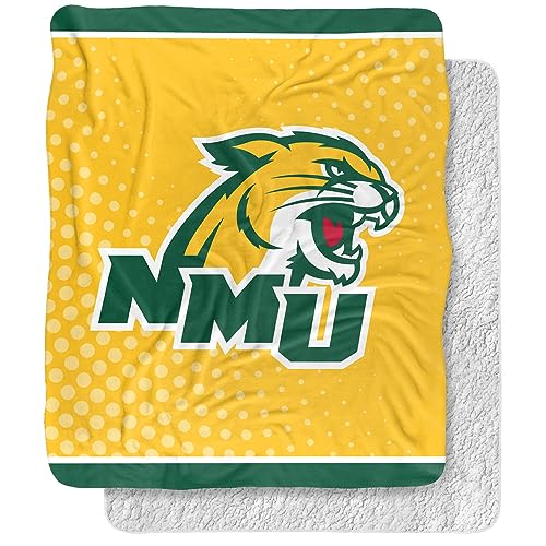 Northern Michigan Univ Blanket, 50"x60" Logo Dots Sherpa Super Soft Throw