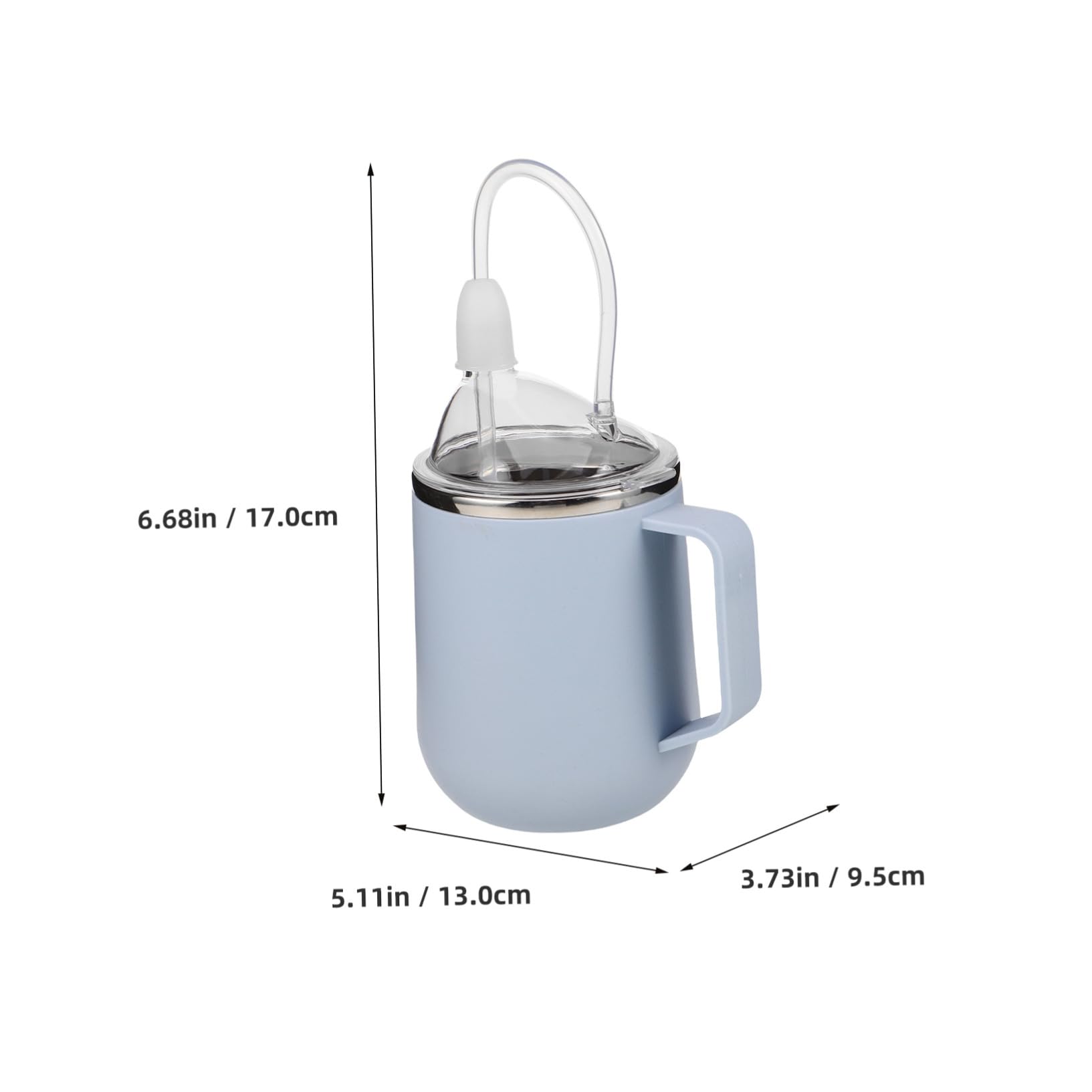 Taza Antidesbordamiento para Adultos Mayores con Pajita y Asas Vaso de Acero Inoxidable para Pacientes Encamados Copa de Agua Segura para Personas con Dificultades de Deglución