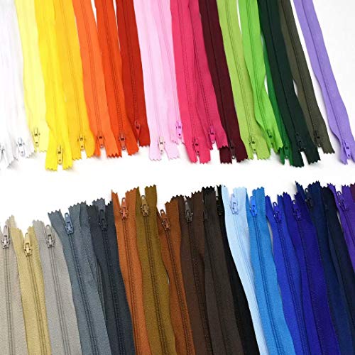 Jiliguala 39 Color 20Cm Tailor Sewing Nylon Coil Closed End Invisible Zippers For Diy Bags,Clothing（7.87 Inch） #TOP1