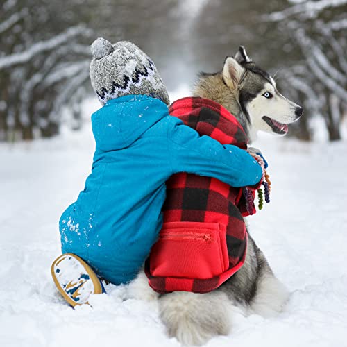 4 Pieces Dog Hoodie Christmas Dog Hoodie Winter Warm Clothing With Pockets Hoodie For Small Dogs Sweater With Hood Sweaters With Hat For Chihuahua Coat Clothing Puppy Cat Custume (Plaid, Medium) #TOP6