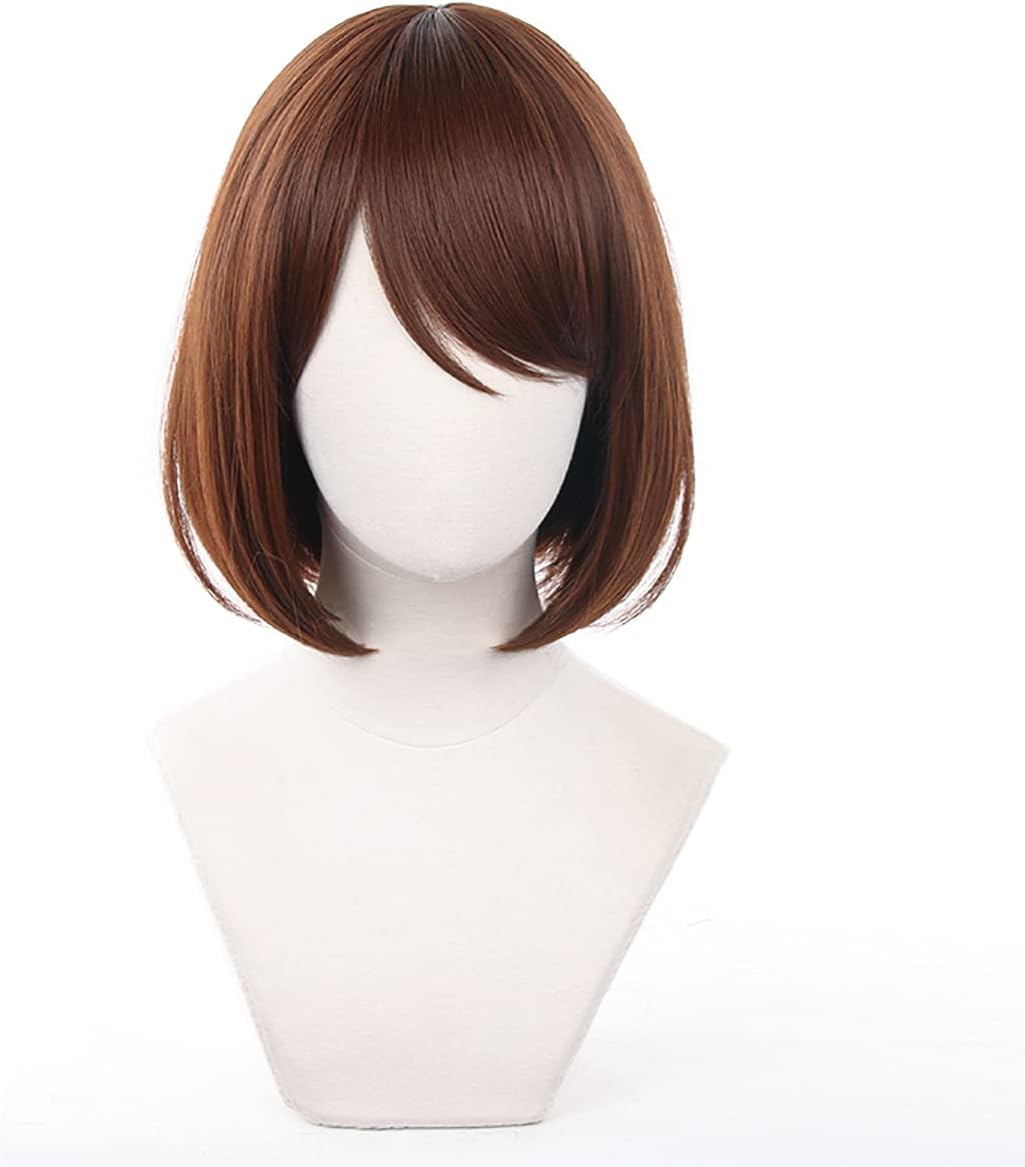Hallween Cosplay Wig Anime Role Brown Short Costume Hairs Replacement Wigs for Adult Women Cos Role Playing Daily Party Christmas Comic