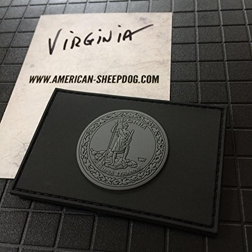 American Sheepdog Virginia State Flag PVC Patch - Ghost Edition