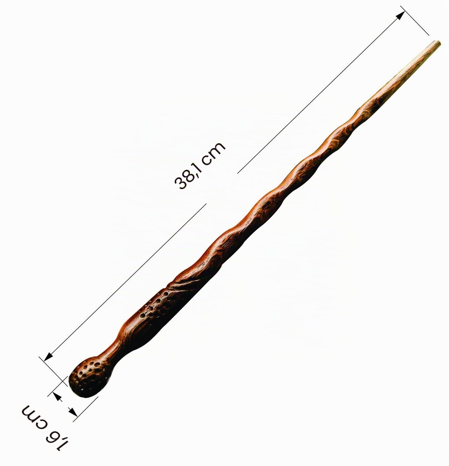 Handicraftviet - Baguette magique en bois sculpté à la main pour magiciens/cosplay de collection, cadeau magique pour Halloween, Noël et fête d'anniversaire, 38,1 cm (S6)