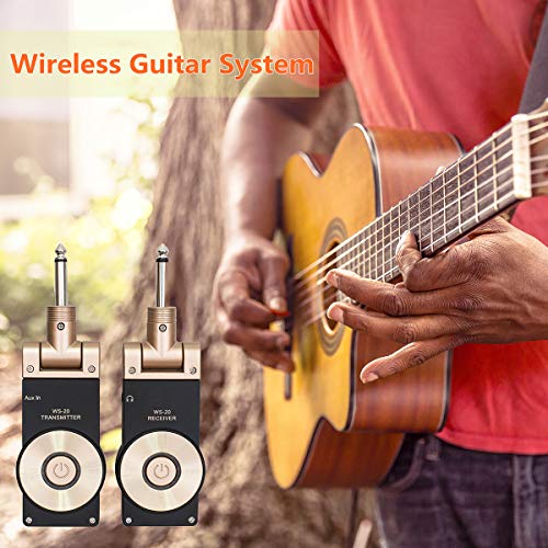 Sistema inalámbrico de guitarra recargable de 2.4G con transmisor y receptor, tiempo de trabajo de 8 horas miniatura 6