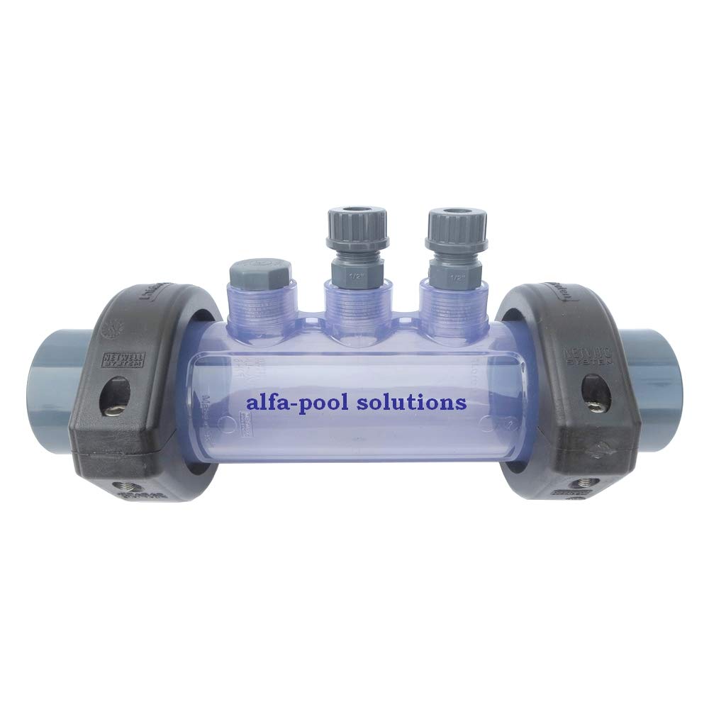 Ogniwo pomiarowe PVC 2 uchwyty elektrody korek 1/2" przyłącze złączka D50mm armatura przepływowa