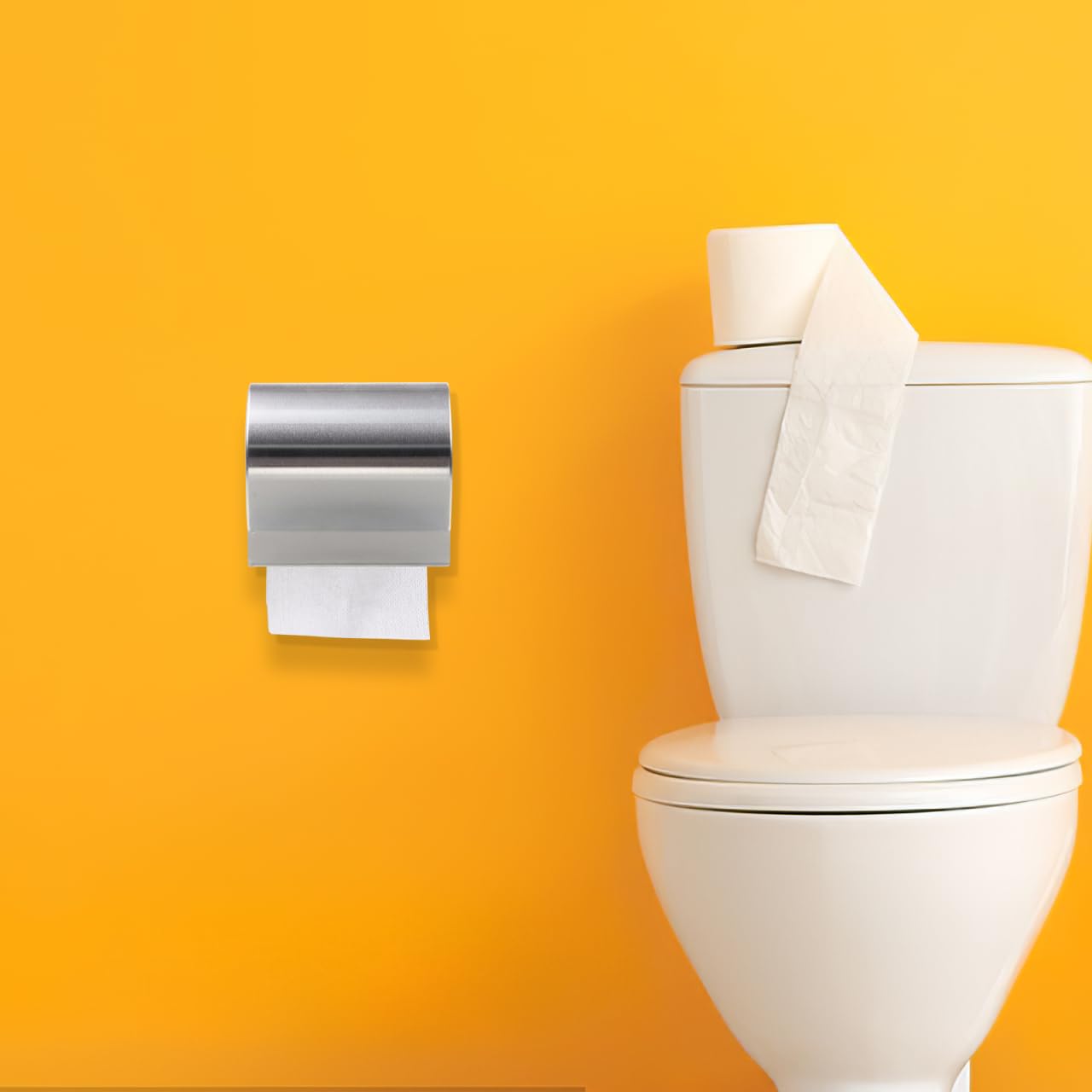 Stilvoller Toilettenpapierhalter zur Wandmontage mit Ablage - Moderner Kaktus Design Taschentuchrollenspender für Bad & WC, einfache Installation, platzsparend, 13 cm x 13 cm x 13 cm