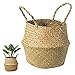 BrillantJo Panier de Rangement en Osier, Panier à Linge Tissé à La Main Cache Pot en Osier avec Poignées pour Vêtements Jouets Plantes (27 x 24 cm)
