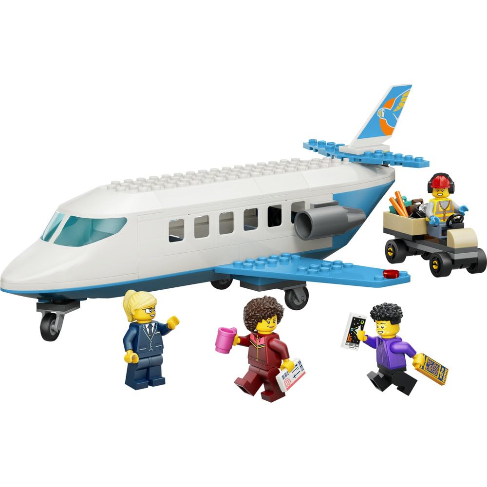 LEGO City Samolot pasażerski 60492 | Samolot dla dzieci 4+, zestaw klocków konstrukcyjnych, prezent dla chłopca i dziewczynki, łatwe budowanie, 118 elementów