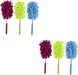 STOBAZA 6 Pçs Ferramenta De Limpeza De Microfibra Escova De Pó De Microfibra Automática Espanador Telescópico Ventilador De Teto Espanador De Microfibra Espanador Escova De Pó Escova De