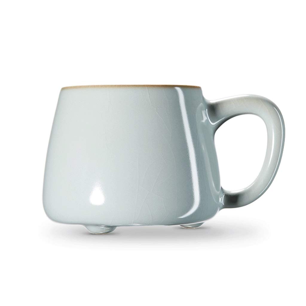 Keramik Becher Keramikbecher Große Kapazitätskapazität Home Kaffeetasse mit Griff Keramik Kaffeetasse for Home Office oder Schule Verwenden Sie 290ml Zuhause und Büro (Color : Blue)
