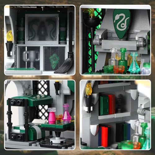 Image of Vziimo Common Room and Dorm Building Set, MOC Slthrin House Model Kit from The Movie, Collectible Idea Hary Gift for Teens Adults 14+ (1388pcs)