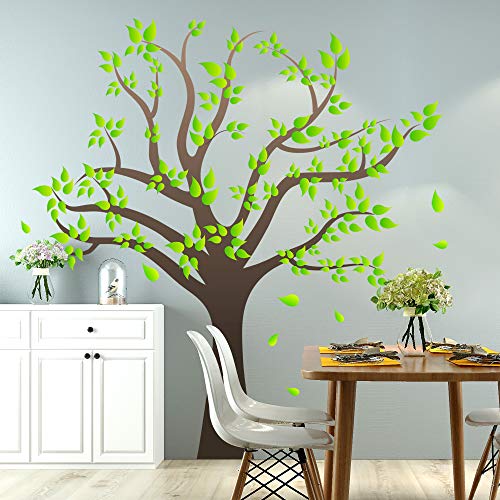 Amaonm Removable Cartoon Giant Brown Tree Wall Decals Diy Leaves Wall Sticker Peel And Stick Wall Decor For Nursery Kids Girls Nursery Room Bedroom Living Room Offices Kindergarten Decoration(Tree) #TOP2