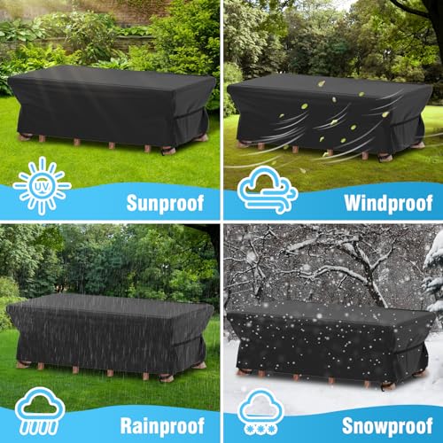 Housse de table de patio imperméable extérieure Velway rectangulaire