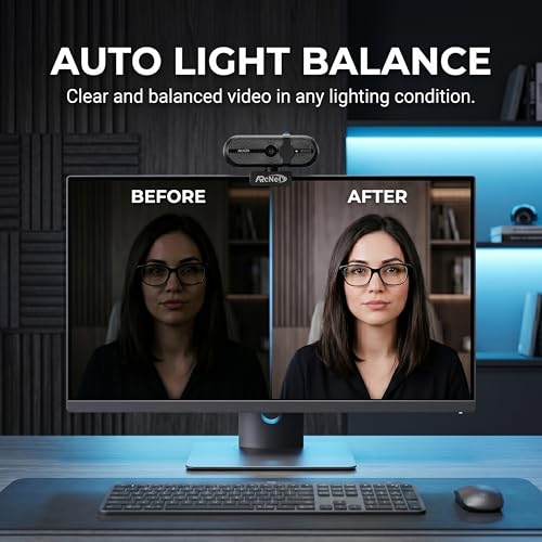 Image of ARcNet Falcon Full HD 1080p /30fps Webcam with Microphone & Privacy Cover, USB HD Computer Web Camera, Plug and Play, for Zoom /Skype /Teams, Conferencing and Video Calling, 90-Degree Wide Angle Lens