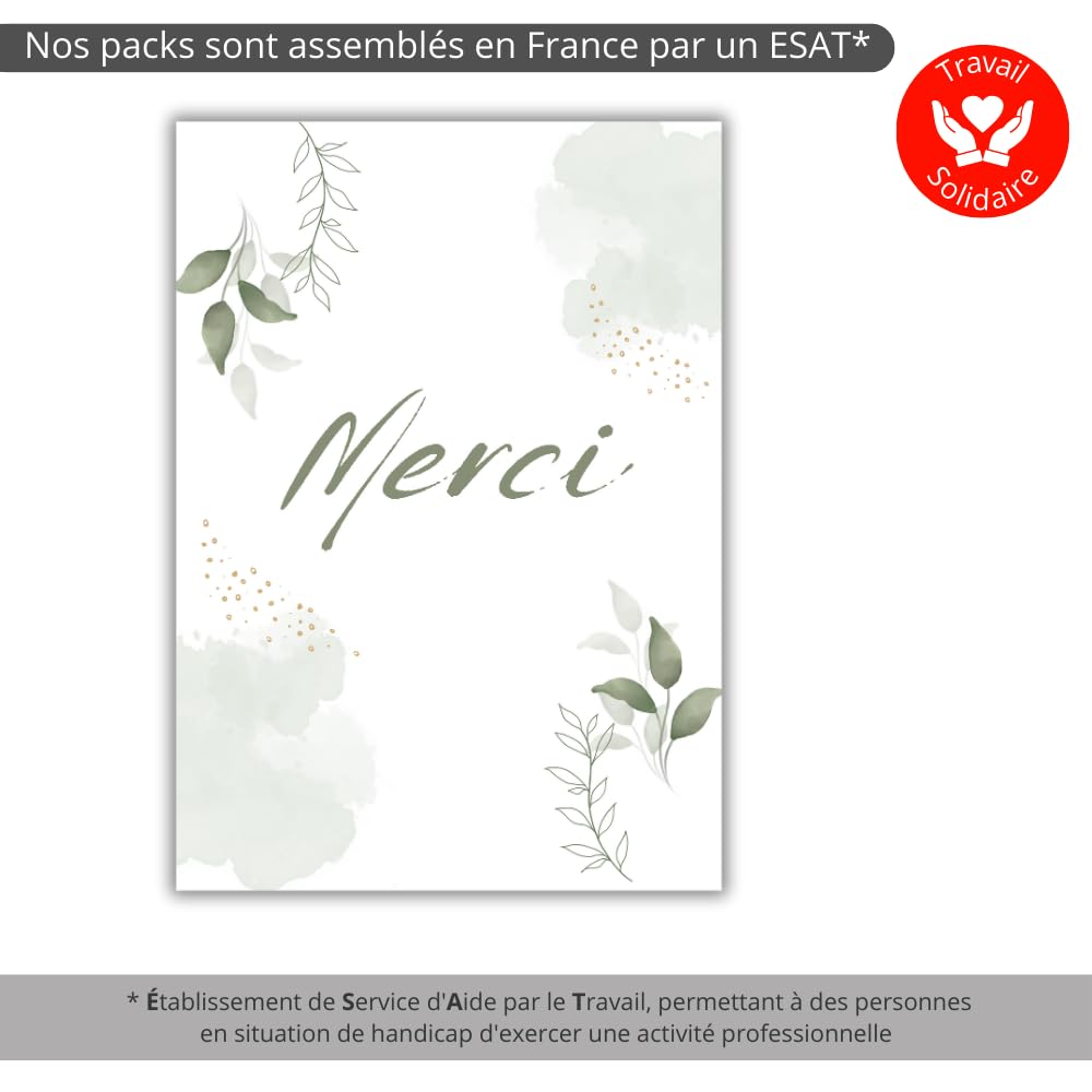 Set 10 biglietti ringraziamenti con buste stampate | Design FLORAL | Cartolina 10,4x14,8 cm | Ringraziamento matrimonio nascita compleanno