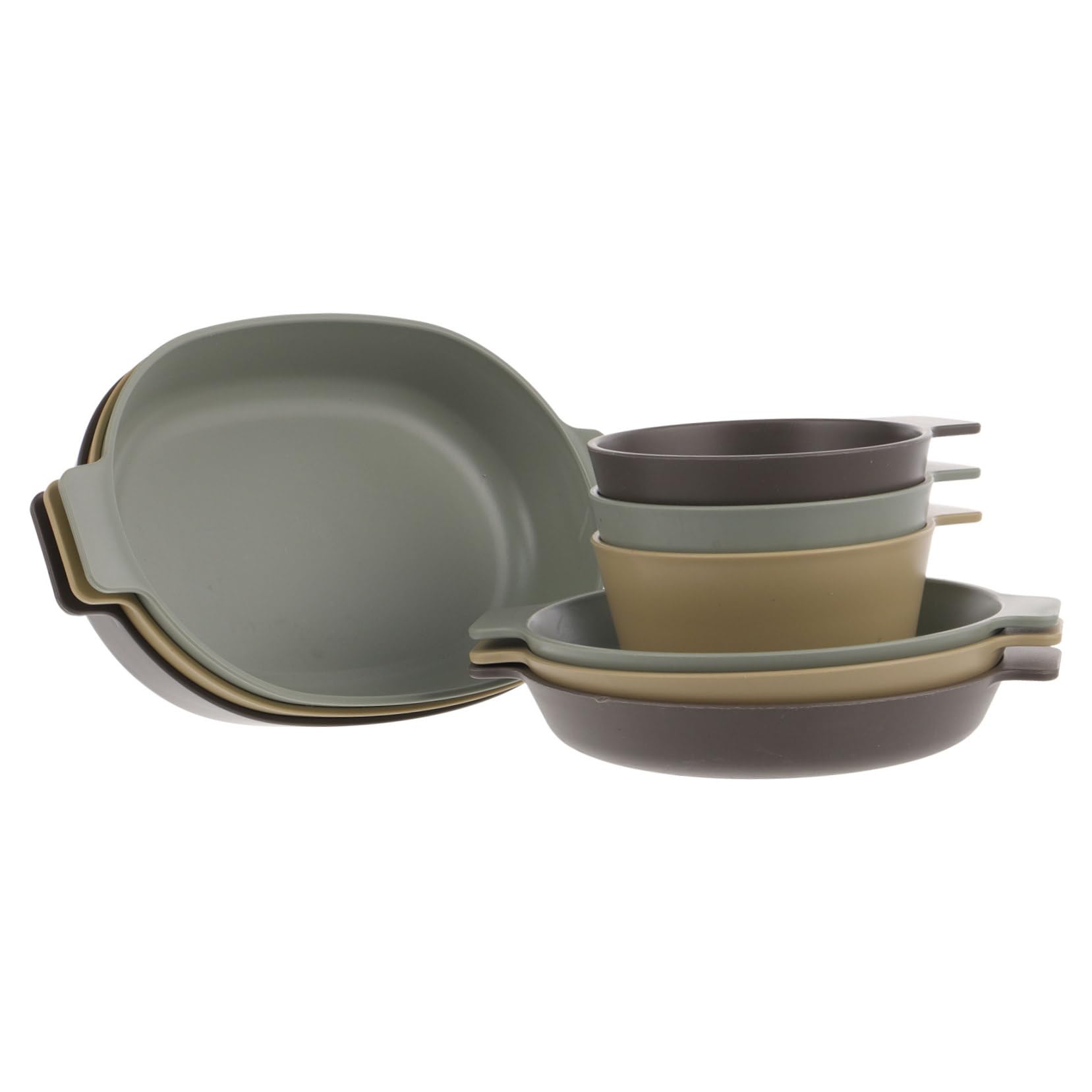 BESPORTBLE 1set Portable Camping Plates and Utensils Food-Grade Plastic Dinnerware for Outdoor Dining Includes Plates for Picnics Bbqs and Camping Trips