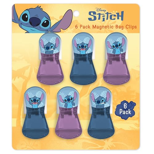 Image of Disney Stitch Magnetic Chip Clips, Set of 6