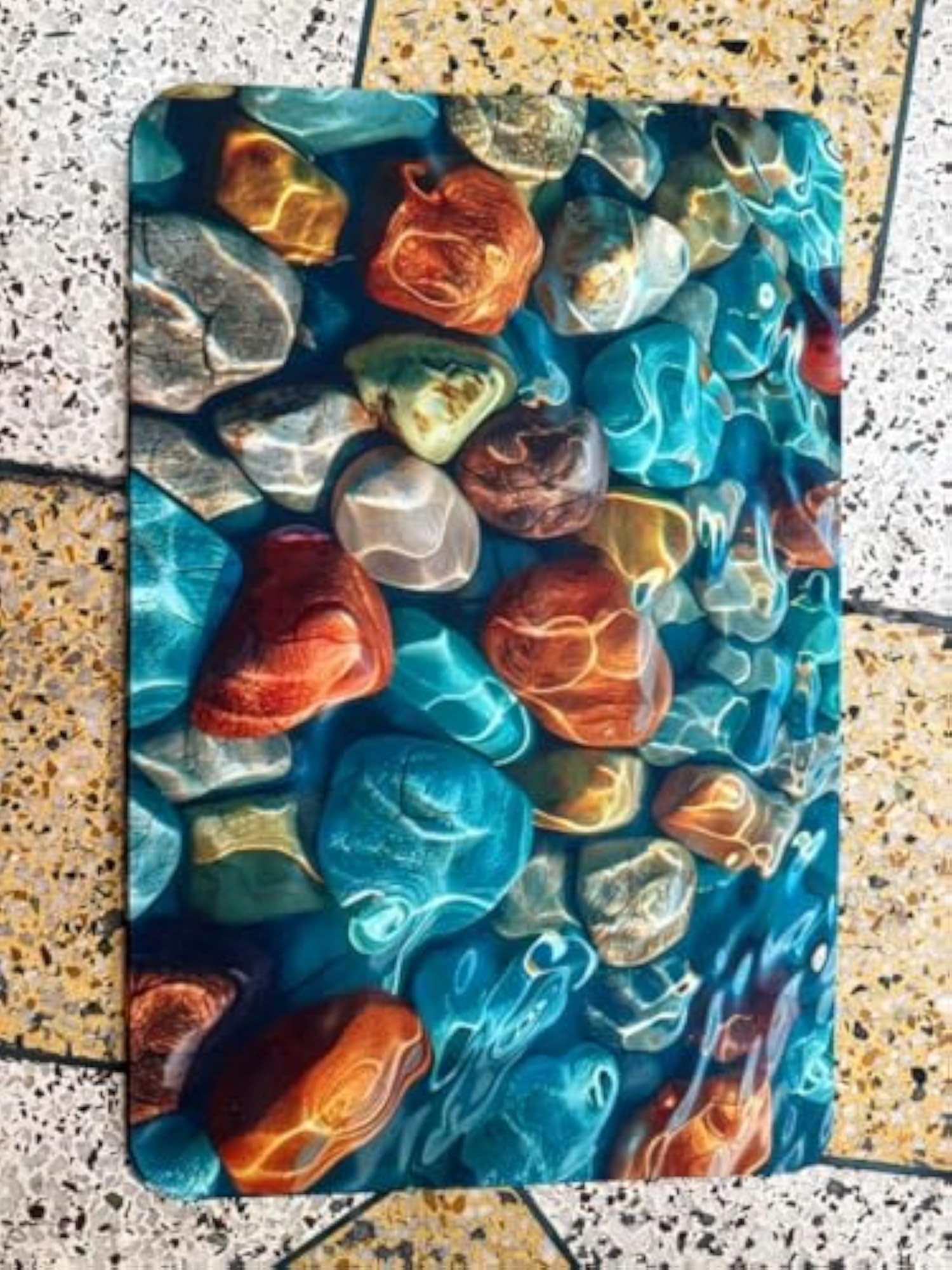 3D Pebbles and Bubbles Printed Decorative Floor Mat