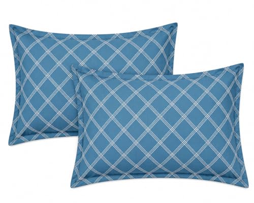 Image of RD TREND Presents 210 TC Super Soft Glace Cotton Check Print Pillow Covers Set of 6 (3 Pairs) | Size - 18x28 Inches, Ultra-Soft Cooling & Breathable Color- Multi-3