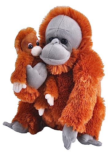 Wild Republic Mom & Baby Orangutan Plush, Stuffed Animal, Plush Toy, Gifts for Kids, Zoo Animals, 12'