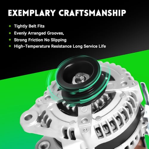 Image of 11034N New Alternator Replacement for Toyota 2004-2006 Camry, 04-07 Highlander, 04-08 Solara, L4 2.4L, 2005-2010 Scion TC, 11034 9664219-388 104210-3890 104210-5330 9664219-533 400-52124