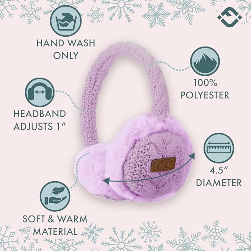 Funky Junque Winter Ear Muffs for Kids Girl Boy Fuzzy Cozy Warm Earmuffs Adjustable Cold Weather Ear Warmer Ages 4-124